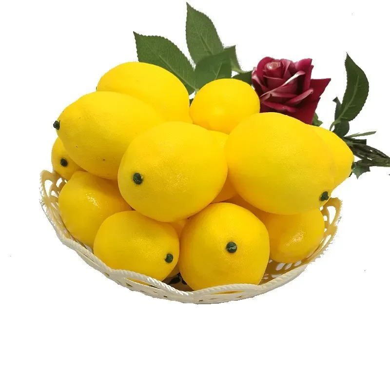 Simulation Lemon Fake Fruit Home Wedding Decoration Photography Props artificial fruits and vegetables 5/6.6cm Diameter