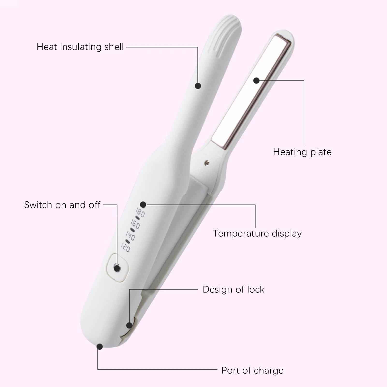 Multi-Purpose Curling Iron Dual-Use Narrow Iron Anti-Scald Flat Heating Hair Straightener For Men Women Hair Styling