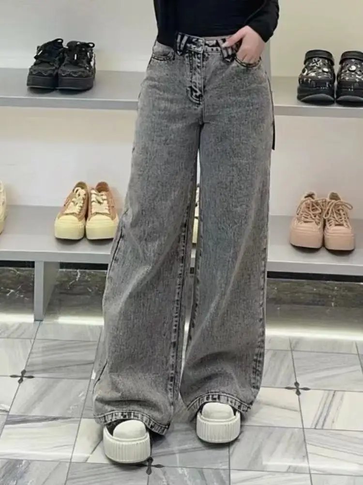 High Waisted Wide Leg Jeans with Bow Embroidered Pockets photo review