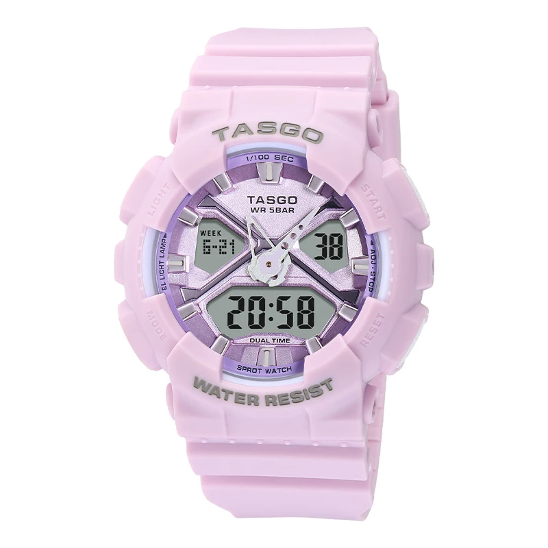 TASGO T138 Sport Digital Quartz Men's Watch LED Auto Hand Lamp World Time Full Function Oak Series