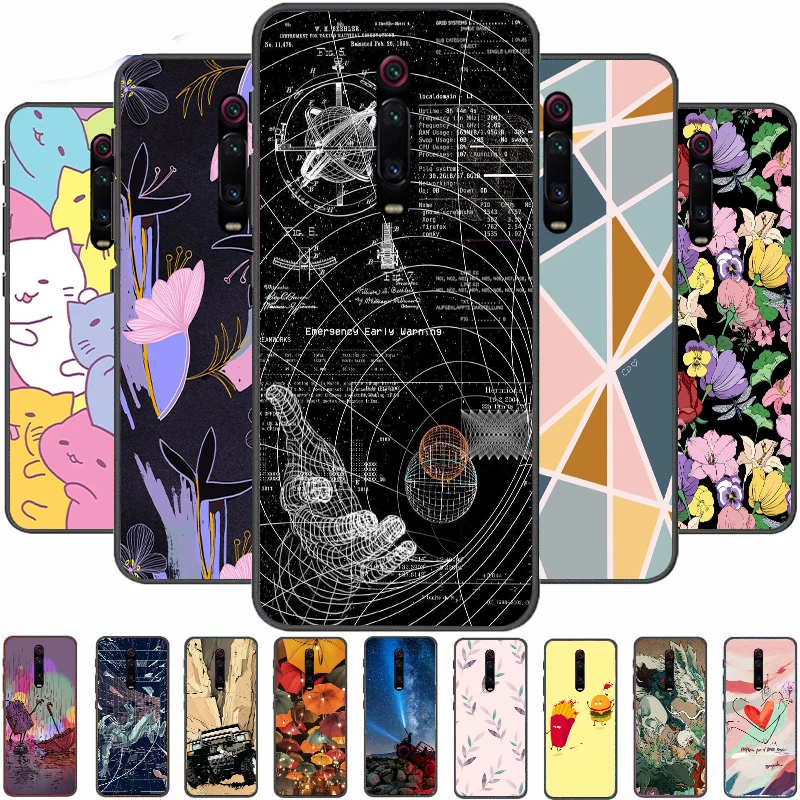 

For Redmi K20 Case Silicone Phone Cases Cover For Xiaomi Redmi K20 ProK20Pro Cute Bumper Soft TPU Fundas Fashion Black Frame