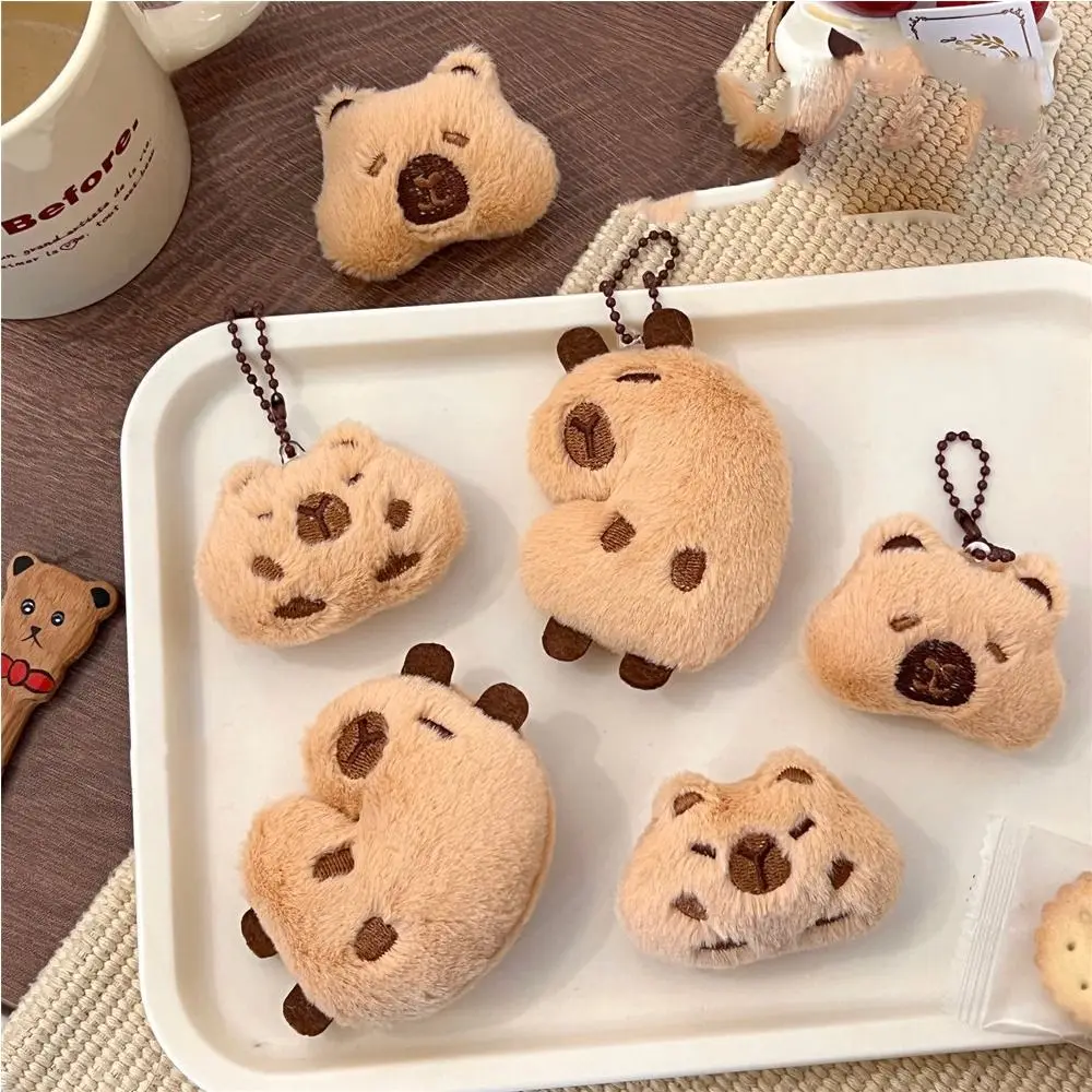 Funny Cartoon Capybara Plush Keychain Plush Stuffed Soft Brooches Toys Guinea Pig Pendant Couple plush keychain,capybara plush toy,key chain,plush toy