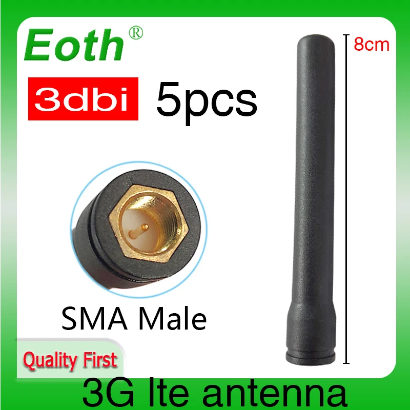 Eoth 5pcs 3G lte antenna 3dbi SMA Male Connector Plug antenne router external repeater huawei wireless modem antene