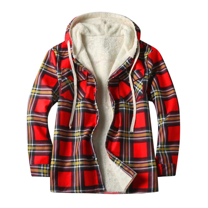Plaid Winter Flannel Shirt, Men's Plaid Jacket, Flannel Jacket