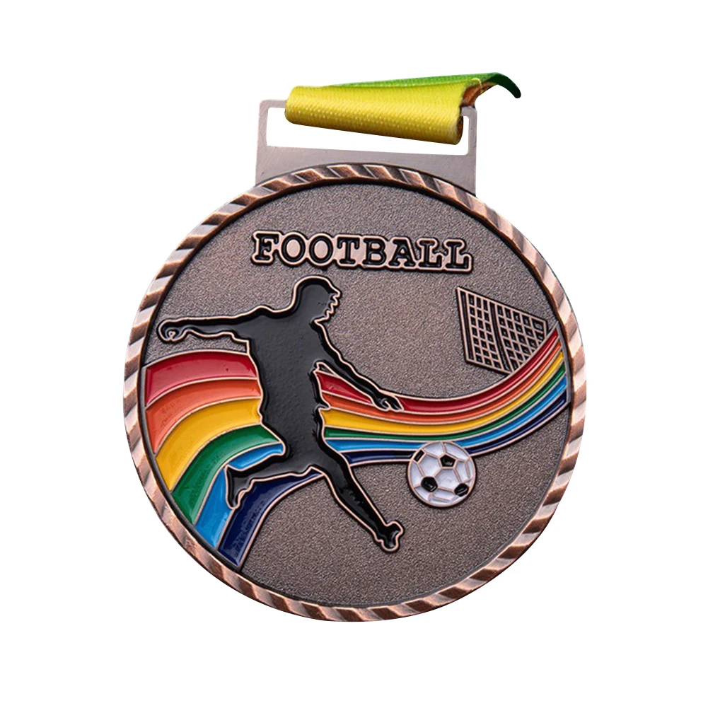Soccer Medal Winner Golden Silver Copper Zinc Alloy award medals for Outdoor Football Games