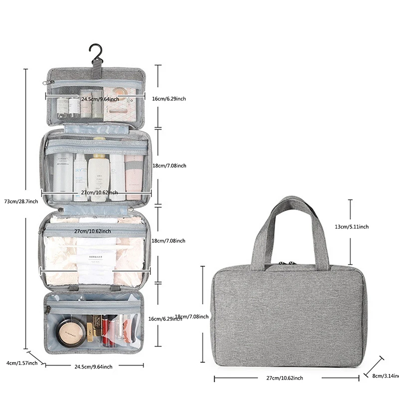 Waterproof Hanging Hook Toiletry Bag Large Folding Handbag Travel Makeup Cosmetic Razor Storage Organizer Case Bathroom Supplies 6