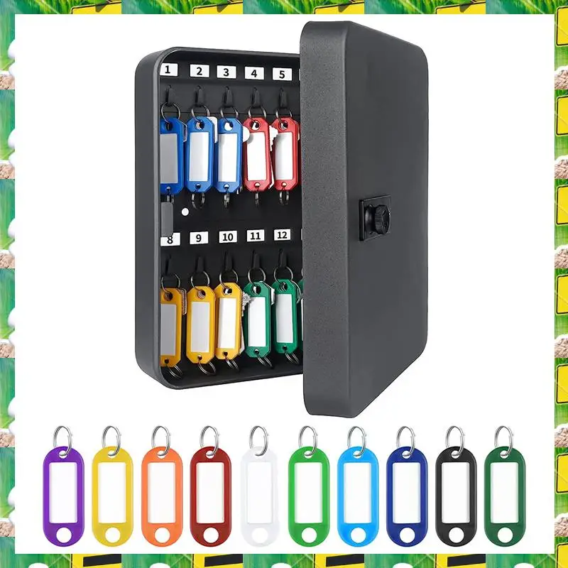 28-Key Cabinet With Kock Wall Mounted Key Organizer With 40 Key Tag Labels Identifiers