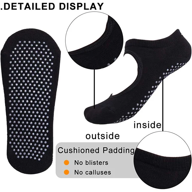 Backless Non-slip Fitness Pilates Socks Cotton Women Sport Yoga Socks Ballet Dance Slippers Barefoot Sock Workout for Gym 3