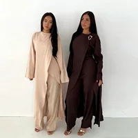Fashion Muslim Woman Set Abaya Dubai Turkish Clothes Pants and Top 2 Piece Suit Sets Modest Islamic Outfits Ensemble Musulmane