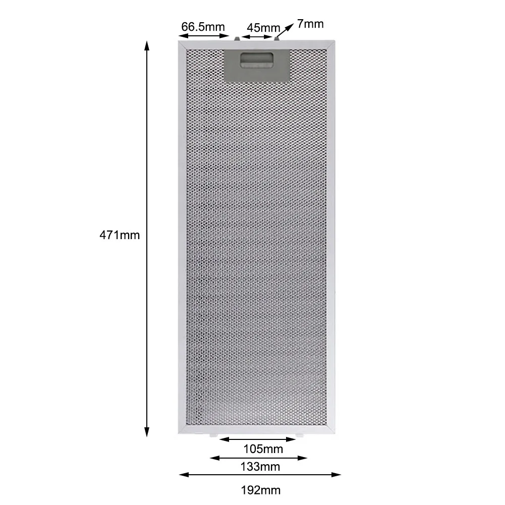 Description Picture 5 of itemSilver Cooker Hood Filters Metal Mesh Extractor Vent Filter 192x470x9mm Metal Grease Filters For Range Hoods Kitchen Product