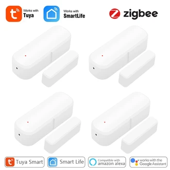 Zigbee3.0 Tuya Window Door Sensor Smart Home Security Protection Alarm System Door Open/Closed Detectors Work with Alexa Google 1