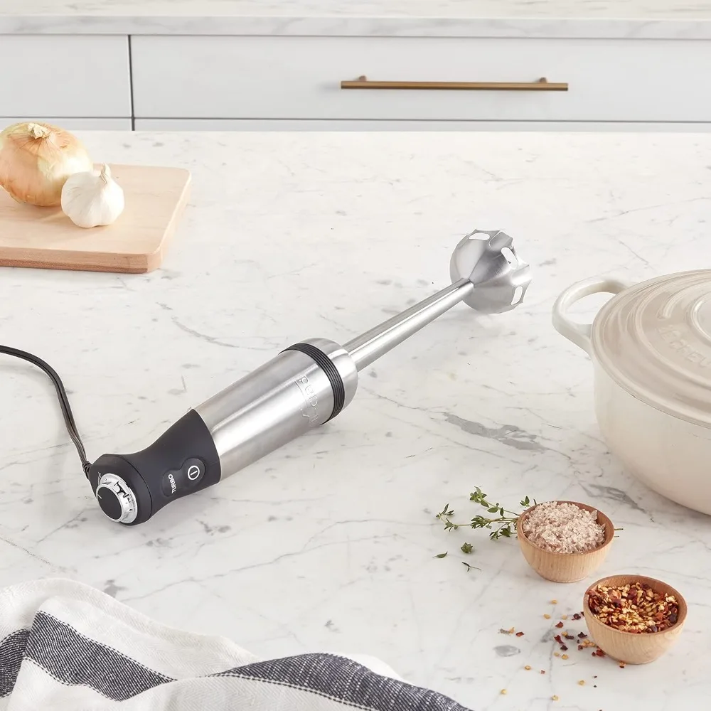 Electrics Stainless Steel Immersion Blender 2 Piece Turbo Function 600 Watts Detachable, Variable Speed Control, Hand Blander 2