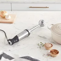 Electrics Stainless Steel Immersion Blender 2 Piece Turbo Function 600 Watts Detachable, Variable Speed Control, Hand Blander 2