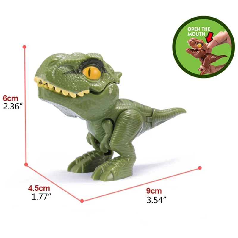 4 pçs/set engraçado dos desenhos animados dedo dinossauro jurássico mundo t- rex criativo complicado tyrannosaurus