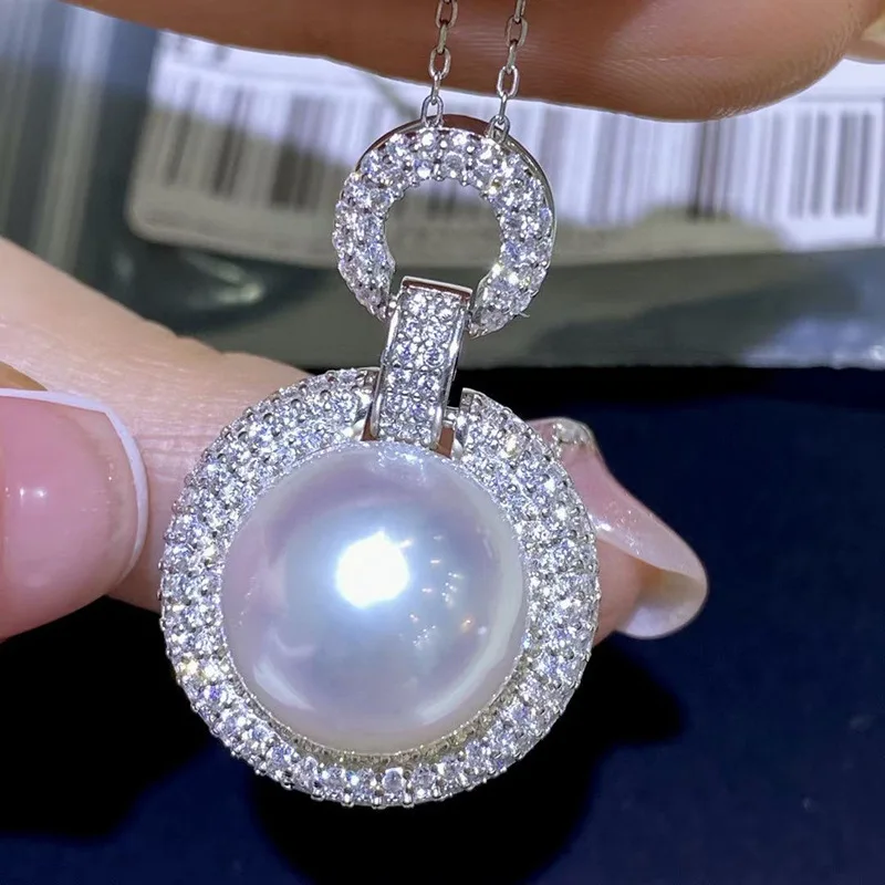 

Luxury Pearl Necklace 11-12mm Nature Japanese Akoya White Pearl Pendant jewelry pendant vintage necklace