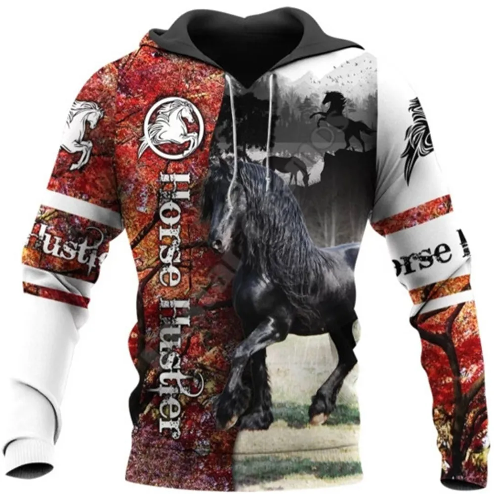 Horse Animal Fashion Pullovers Men's Hoodie For Men Sweatshirt 3D Print Spring Autumn Street Gym Tracksuit Hoody Hiphop Mantle
