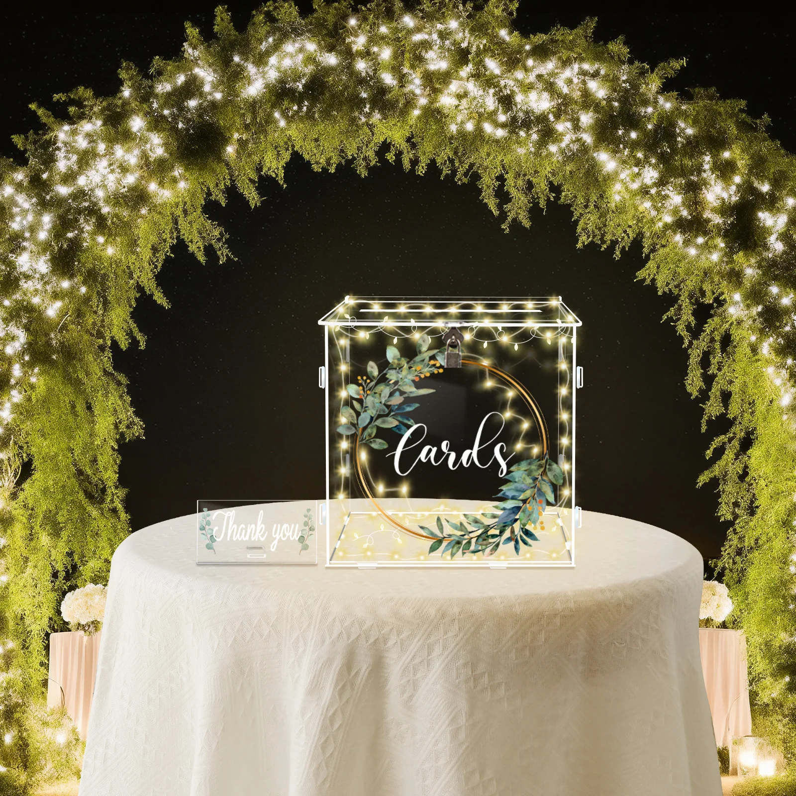 Lockable acrylic transparent wedding gift card box for wedding party graduation baby baptism birthday decoration