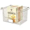 Stackable Storage Basket with Handles for Pantry, Kitchen, Bathroom, and Desk Organization, 12" x 10" x 7.75", Matte Satin 1