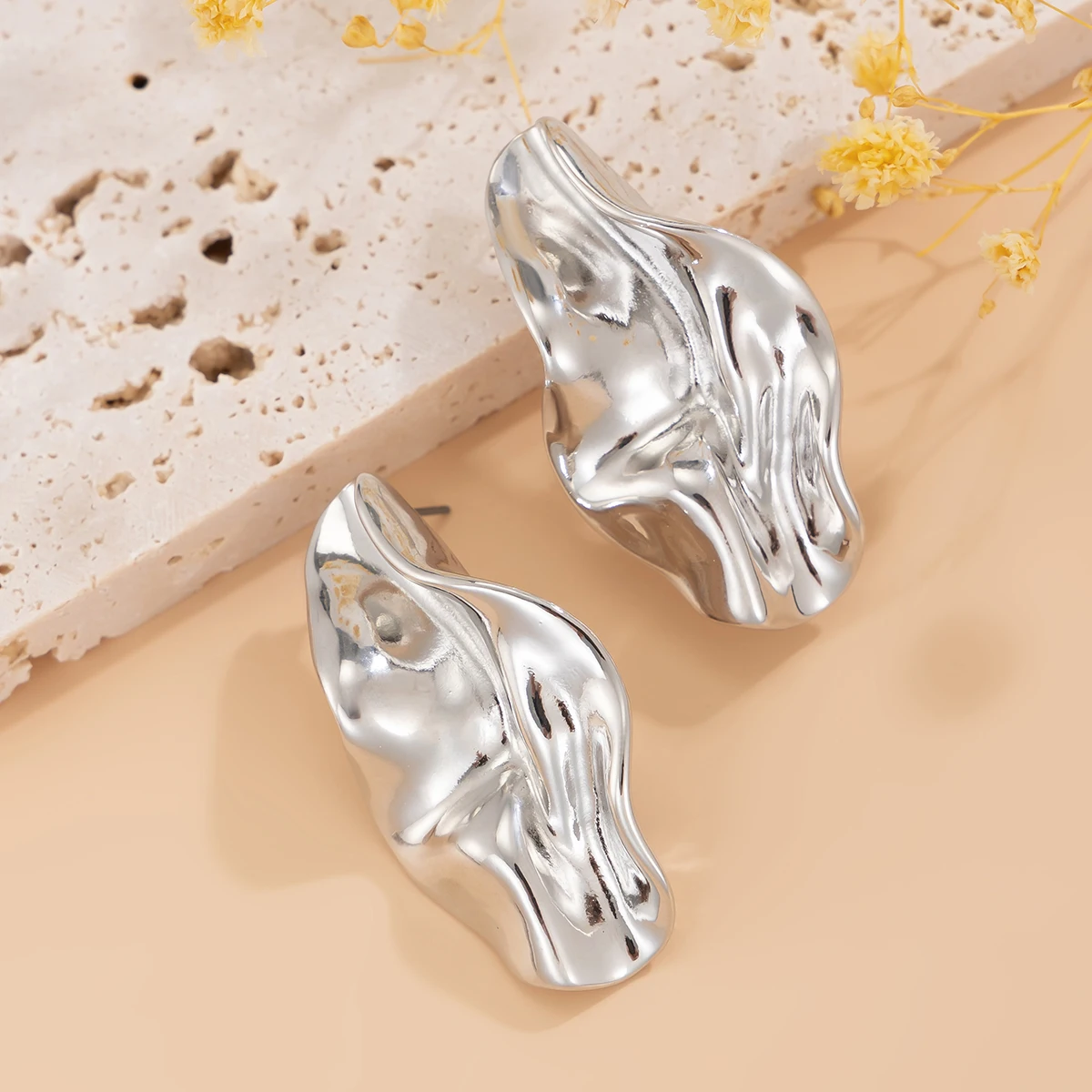 Ingemark Punk Einzigartige Metall Unregelmäßige Metall Ohrstecker für Frauen Trend 2024 Vintage Piercing Ohrring Schmuck Zubehör Neu – Detail 14
