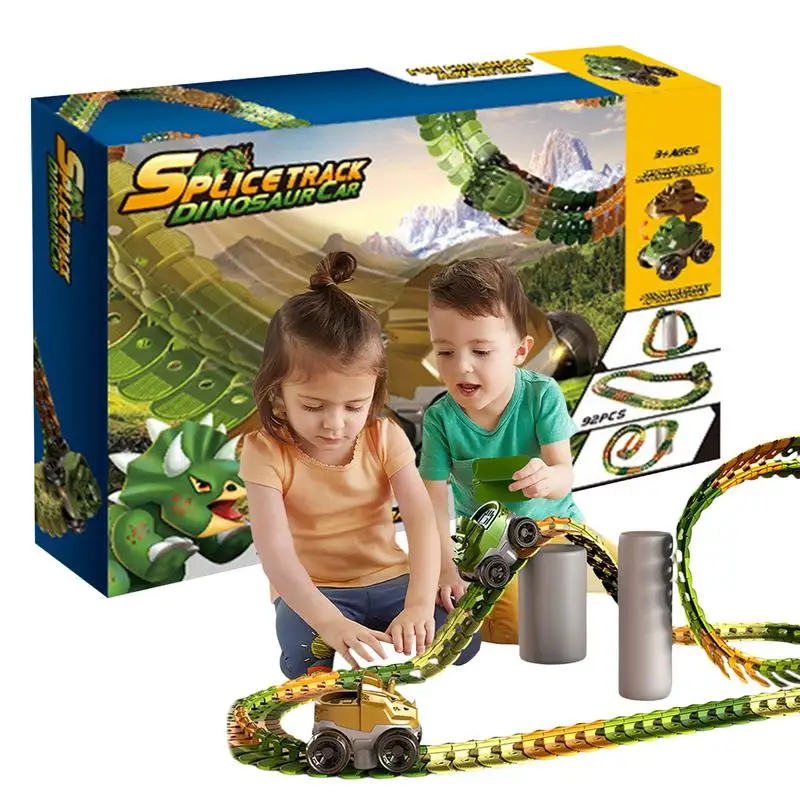 

Puzzle Track Car Play Set Developmental Dinosaur Track Puzzle Toy Over 3 Years Old Kids Learning Education Toys for Classroom