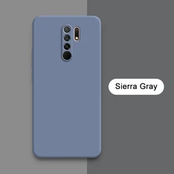 Original Square Liquid Silicone Protective Phone Back Cover - Cute and Durable for Redmi 9i (Sierra Gray)
