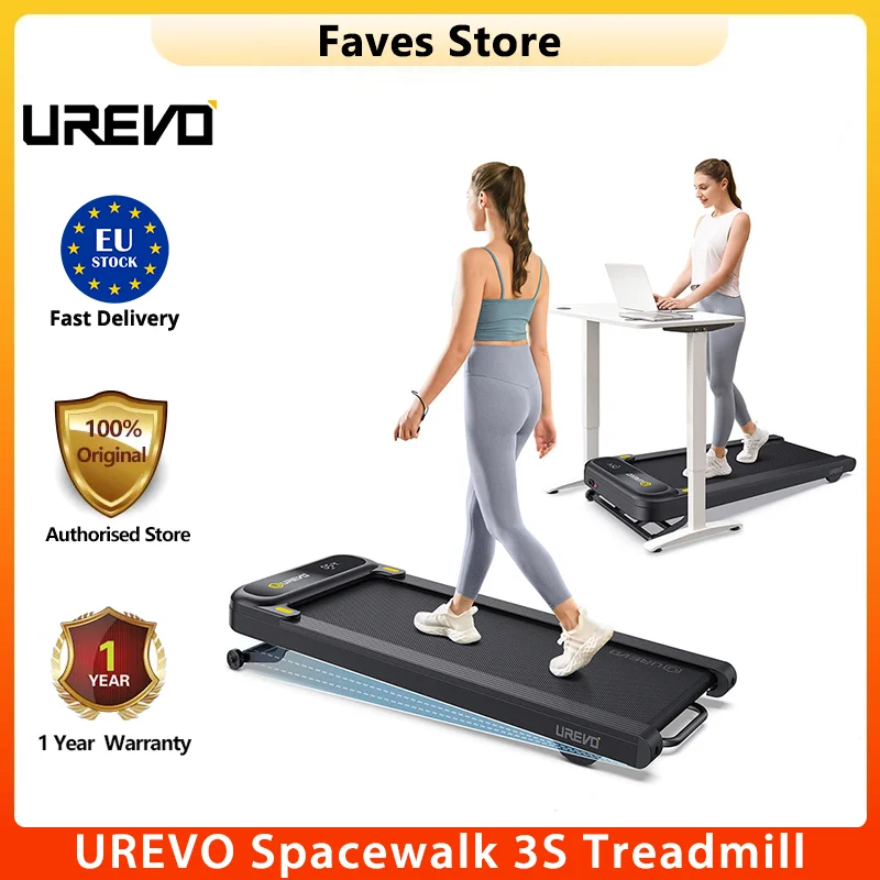 UREVO Spacewalk Bieżnia 3S, 9-poziomowe Auto pochylone, prędkość 0.8-6km/h, nośne 120kg, wyświetlacz LED, kontrola aplikacji