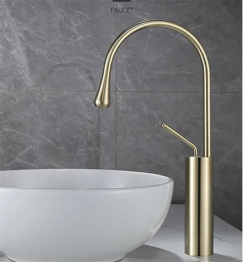 Description Picture 2 of item/Brushed Gold Bathroom Faucet Basin Hot Cold Black Sink Brass Kitchen Swivel Sink Water Crane