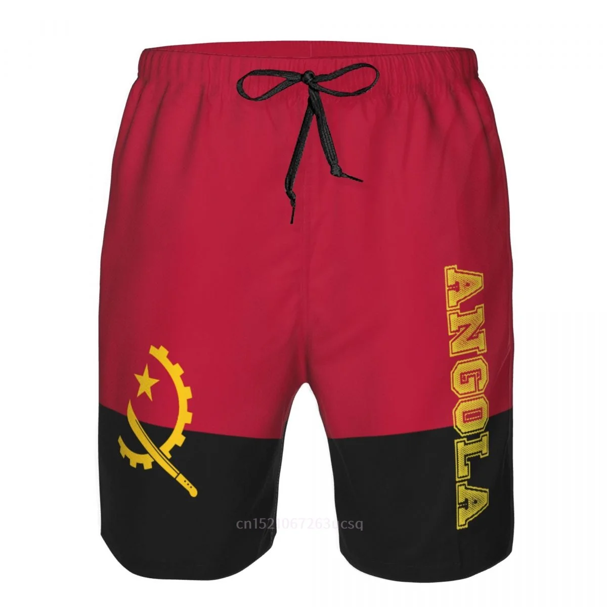 2023 Summer Polyester Angola Country Flag 3D Printed Men's Board Shorts Beach Pocket Running Summer Pants 5