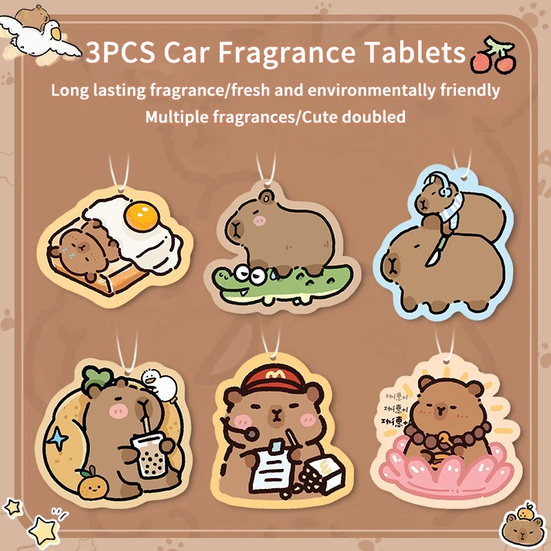 3PCS Natural Scented Aromatherapy Bag For Wardrobe Closet Car Air Freshener Perfume Tablets Hanging Fragrant Sachet Anime JDM