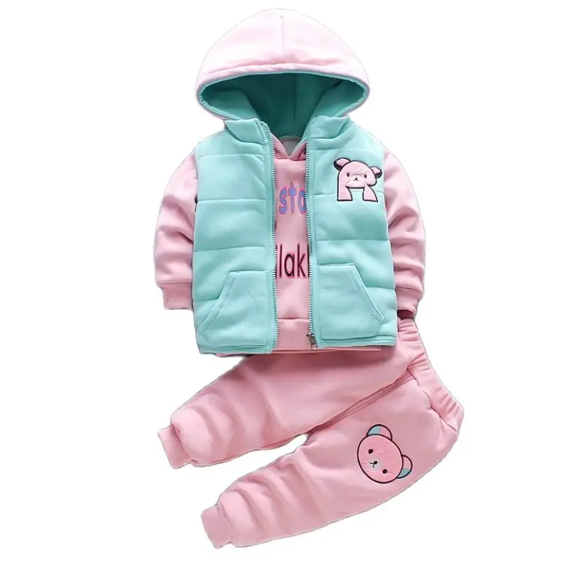 Children's Winter Padded Clothes Suit Boys Girls hooded Thickened Cotton Quilted Trousers 0-5T Baby Home Service 2-Piece Set for kids clothing set,girls clothing set,kids sports suit,boys clothing set,children sports suit,kids sweatshirt set