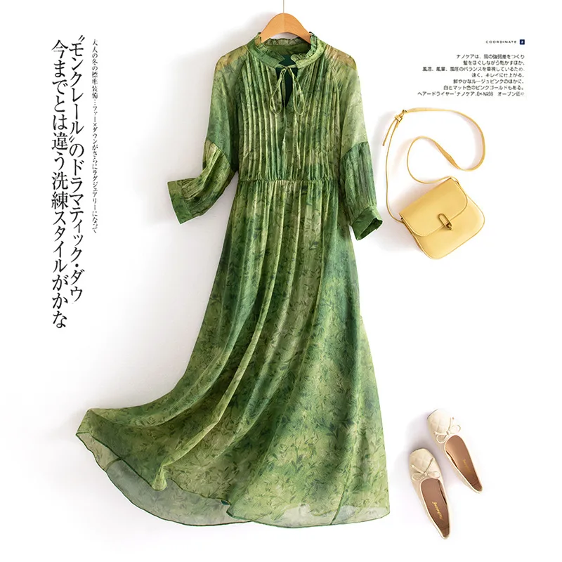 

100% Real Silk Dress 2023 Summer Dress Women Clothing New High-end Elegant Dresses for Women Clothing Vestidos De Mujer Zm3328