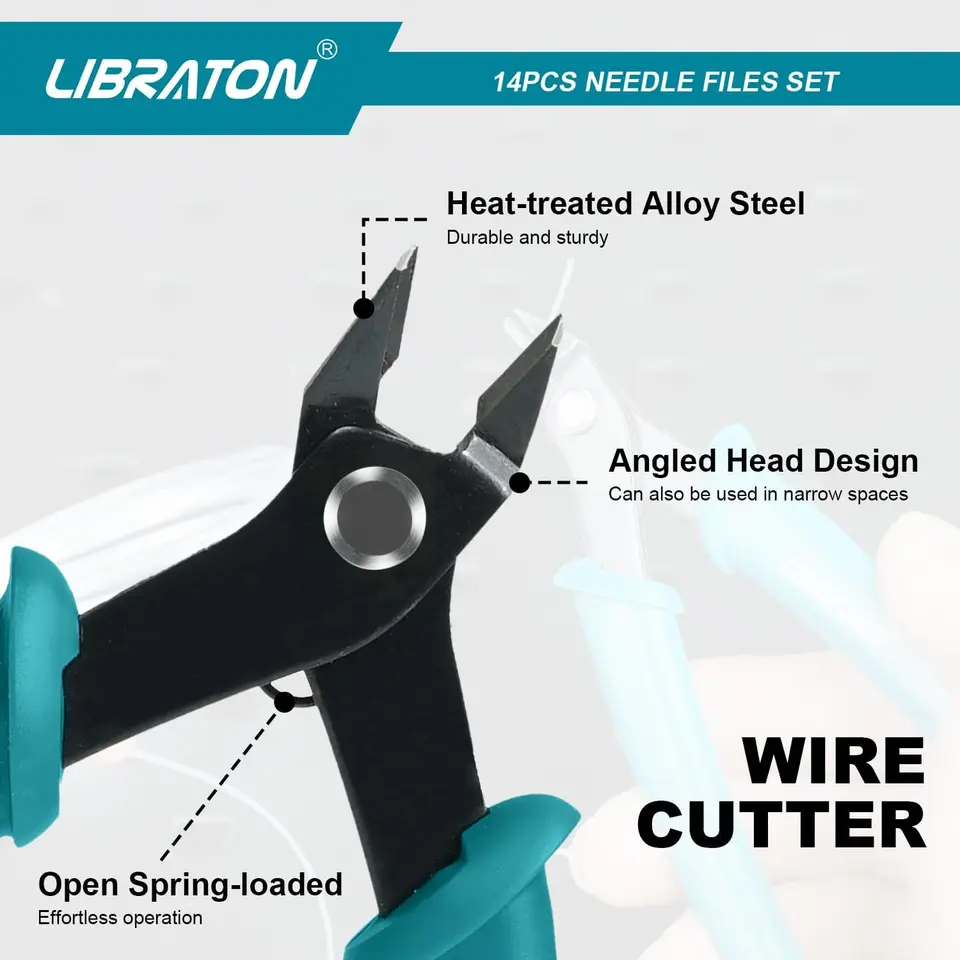 thumbnail image 2 of Libraton 14-Piece Needle File Set - Diamond & Carbon Steel Files With Tools 2 of 9