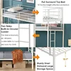 Twin Over Twin Size Bunk Bed,Metal Structure Bedframe with Safety Guardrails and 2 ladders,Convertible Bunkbeds,No Spring Box 5