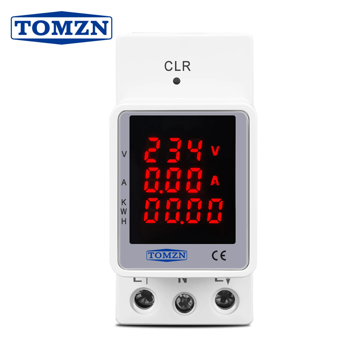 TOMZN-medidor do monitor da energia elétrica, voltímetro, amperímetro, trilho do ruído, volt, ampère, 3in 1, CA, 110V, 220V, 100A, corrente da tensão, KWH