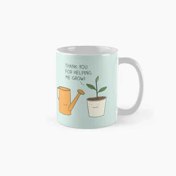 

Thank You For Helping Me Grow Classic Mug Simple Cup Picture Printed Gifts Drinkware Coffee Handle Round Design Image Photo