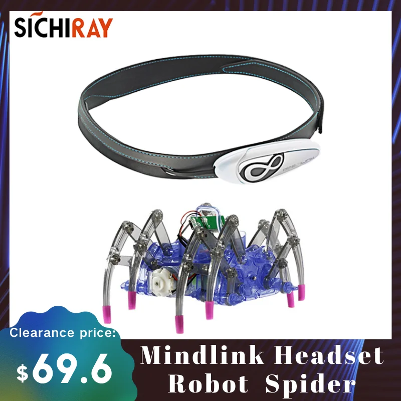 Фото Повязка на голову Mindlink EEG с роботом-пауком, наушники для контроля разума, интеллектуальные игрушки для тренировок концентрации, игры с приложением для детей №1