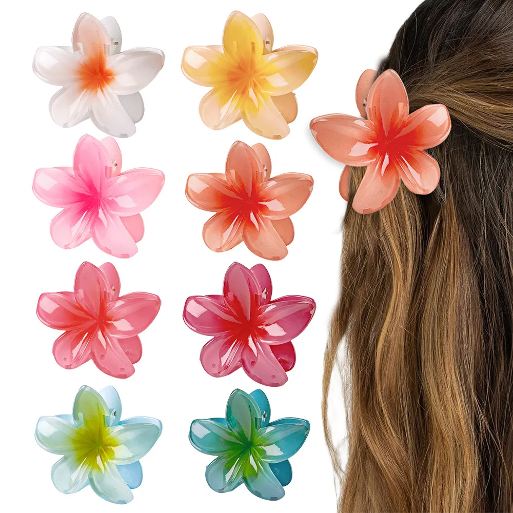 Hair Clips Egg Flowers Hawaii Beach Claws Bohemian Hairpin Hair Accessories Vacation Hair Clip Versatile Ponytail Shark Clip