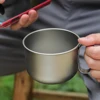500ml Titanium Cup with Lid and Handle Camping Coffee Cup Lightweight Coffee Pot for Backpacking Hiking Camping Travelling 3