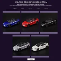 1:24 Tesla Model S MODEL Y 3 Tesla Model X Roadster Alloy Toy Car Sound Light Children Toy Collectible Birthday gift 2