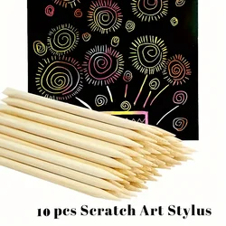 Versatile Scratch - Off Art Stylus Set - 10 - Piece Brush and Scraper Tool Collection (10pcs)