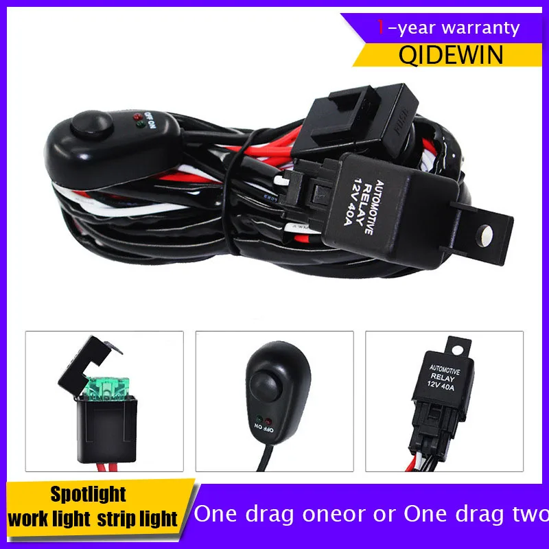 

12V 40A High Power Work Light Switch Wiring Harness Waterproof for LED Long Strip Spotlights Car Accessories