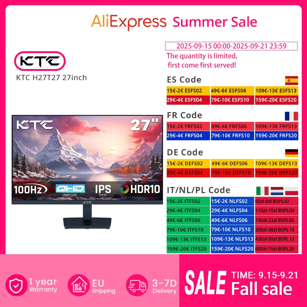 Monitor KTC H27T27 z EU za $112 / ~415zł Monitor KTC H27T27 z EU za $112 / ~415zł