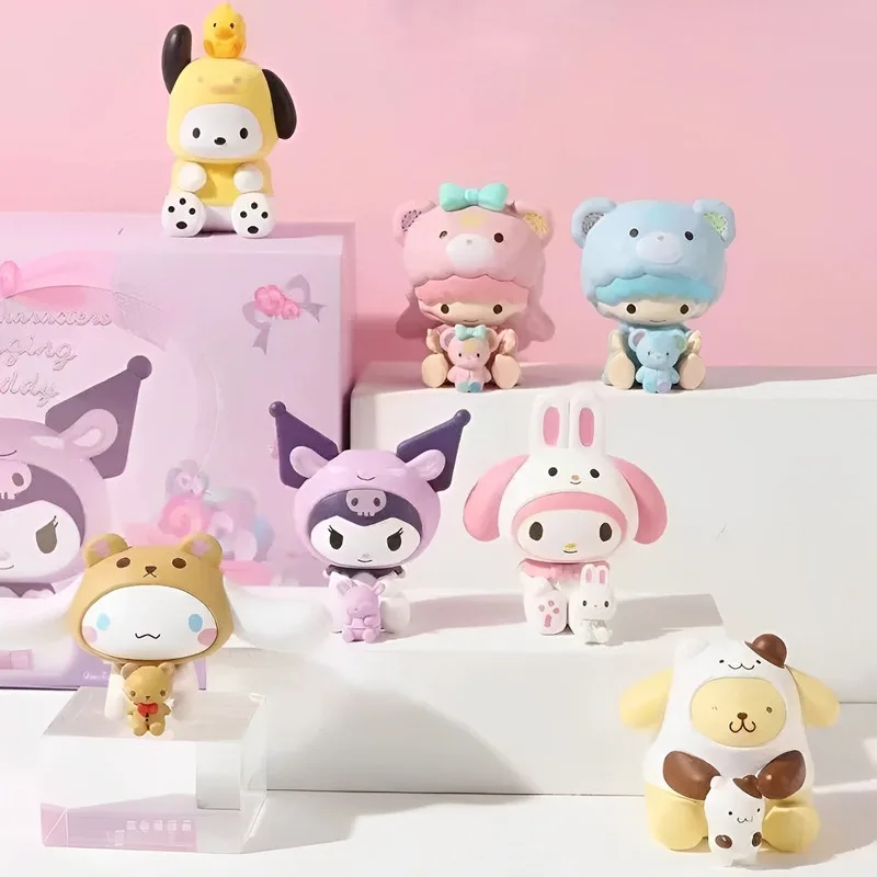 

Милый Sanrio аниме miniso совместная обнимающая детская серия глухая коробка кулон Kuromi Melody Cinnamoroll милый подарок ручной работы