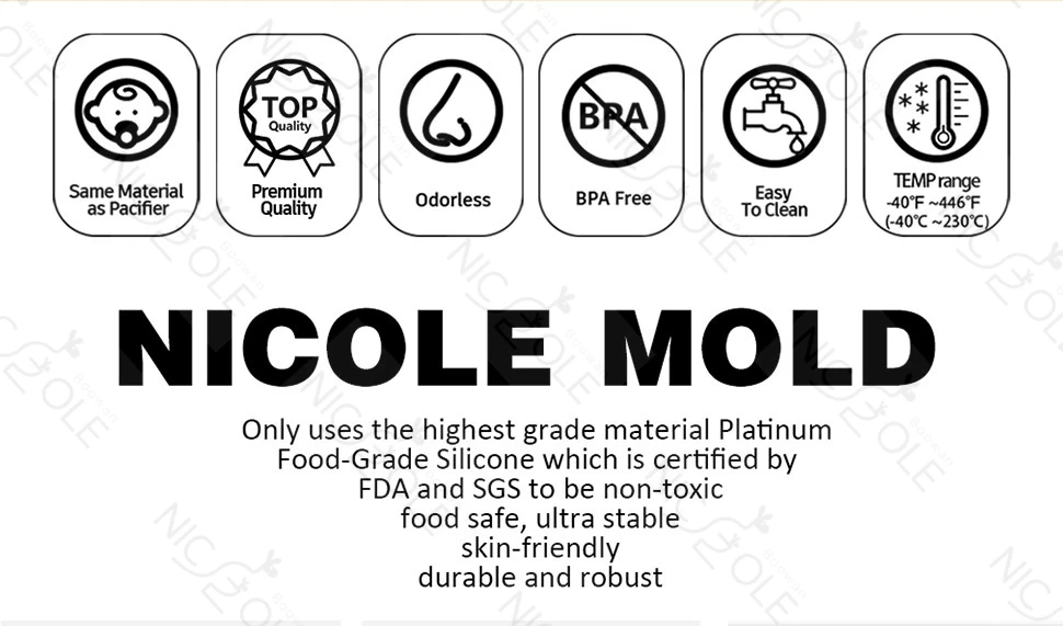 Description Picture 3 of itemBoowan Nicole Classic Patterns Relief Candle Silicone Mold Handmade Soap Mold DIY Scented Candle Making for Table Decor