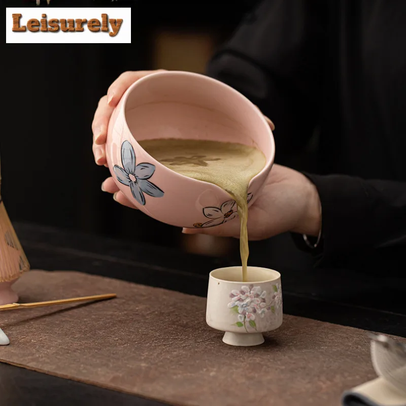 Japanese Cherry Blossom Powder Tea Set Complete Set Japanese Matcha Tea Set Kit Matcha Cup Matcha Tool Set For Beverage Shop