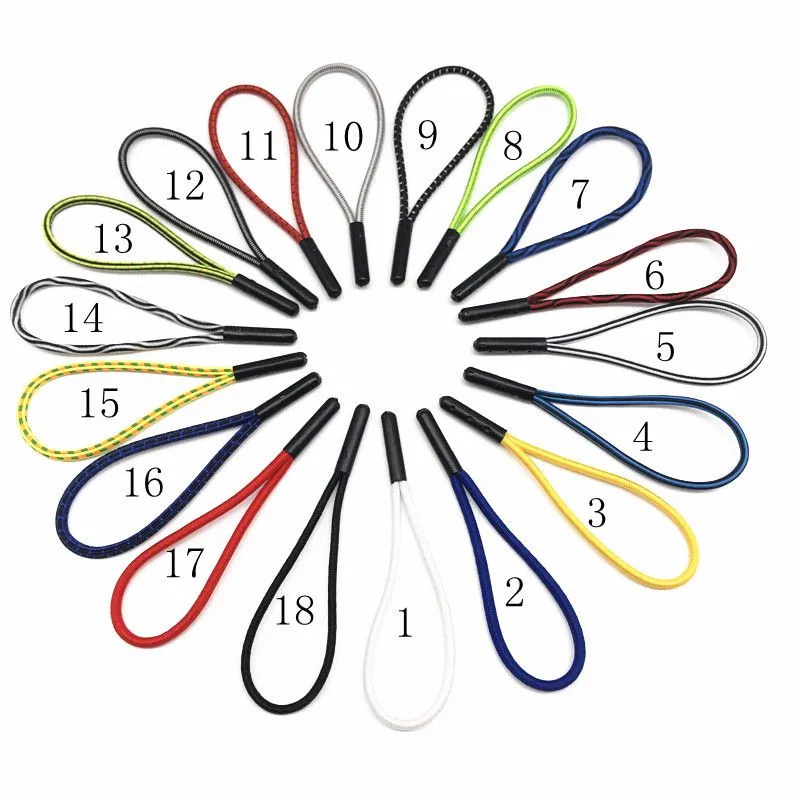 4 Pcs 17 Colors Rope Zipper Pull Cord Elastic Drawstring Detachable Bag Suitcase Backpack Accessories DIY Zipper Puller Head End