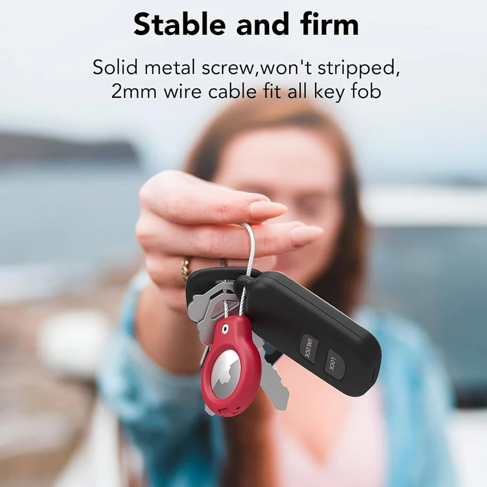 Universal Airtag Safety Lock Holder with Lanyard Keychain - Secure Anti-Loss Protective Cover