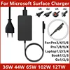 44W 65W 102W Power Adapter For Microsoft Surface Pro4/5/6/7/8/9 Laptop1/2/3/4 Go Book1/2/3 1625 1800 1706 1796 1798 1932 Charger 1