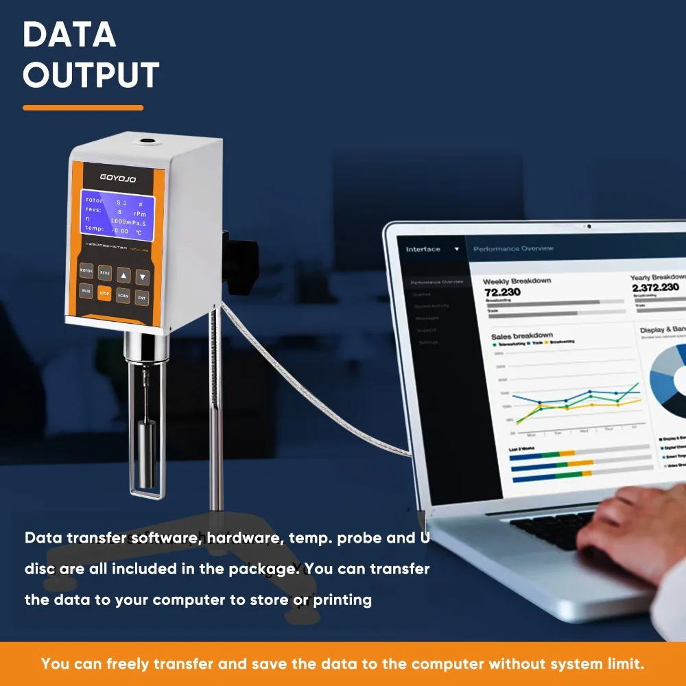 Digital Rotary Viscometer, NDJ-8S Viscosity Meter Tester with Data Output,10-2,0