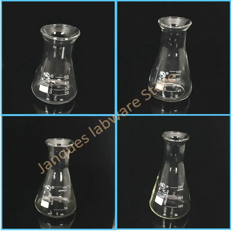 1piece Laboratory Borosilicate Glass Triangular Flask With Trumpet ...